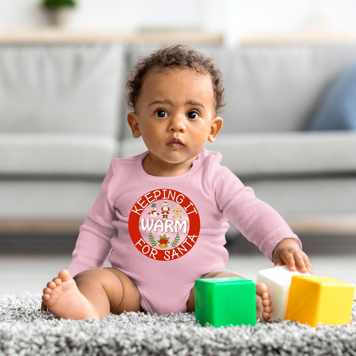 Keeping It Warm for Santa, Christmas Bodysuits, Christmas Long Sleeves, Christmas Bodysuits For Kids, Christmas Onesies, Christmas Present