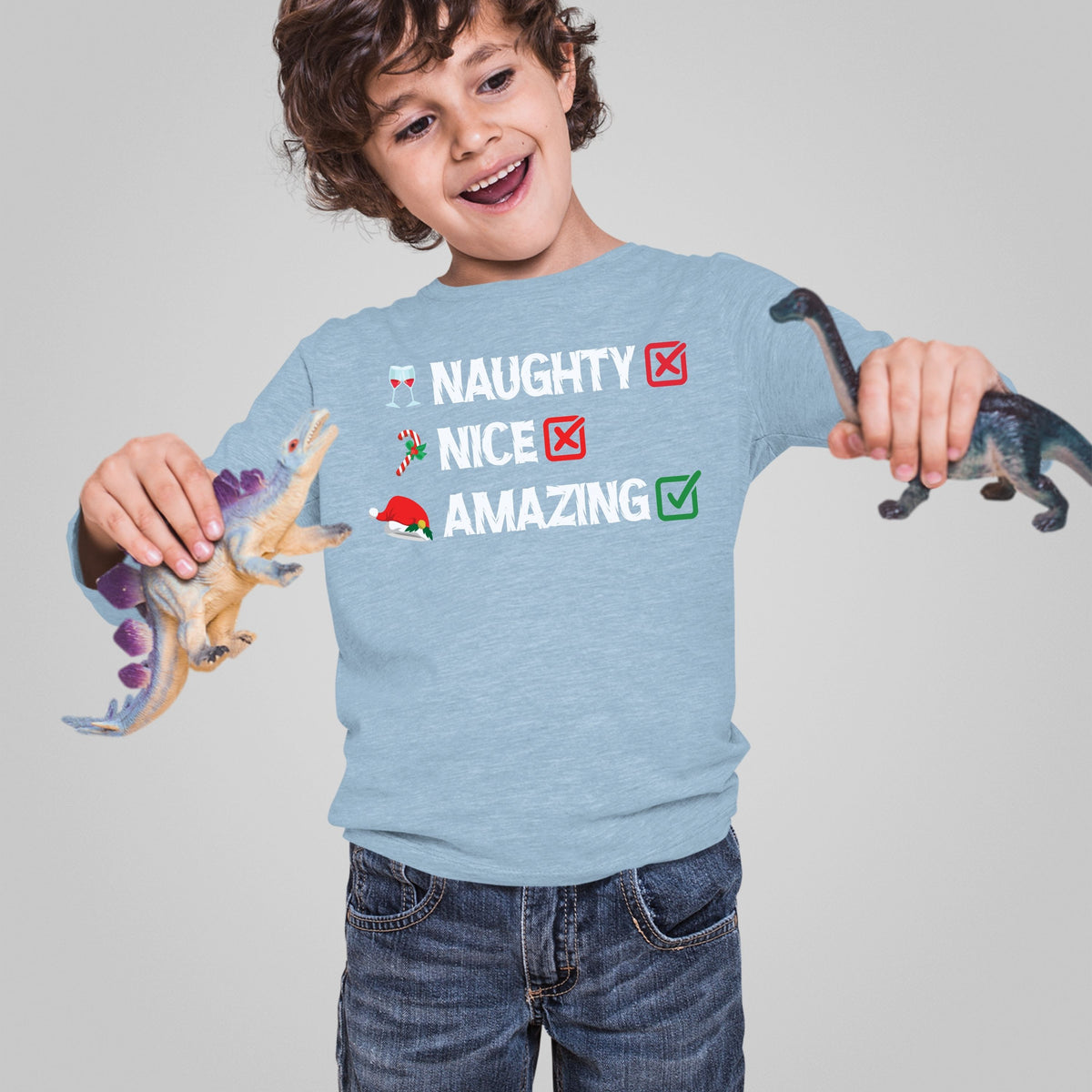 Naughty Nice Amazing, Christmas Long Sleeves, Christmas Crewneck For Youth, Christmas Sweatshirt, Christmas Present, Christmas Sweater