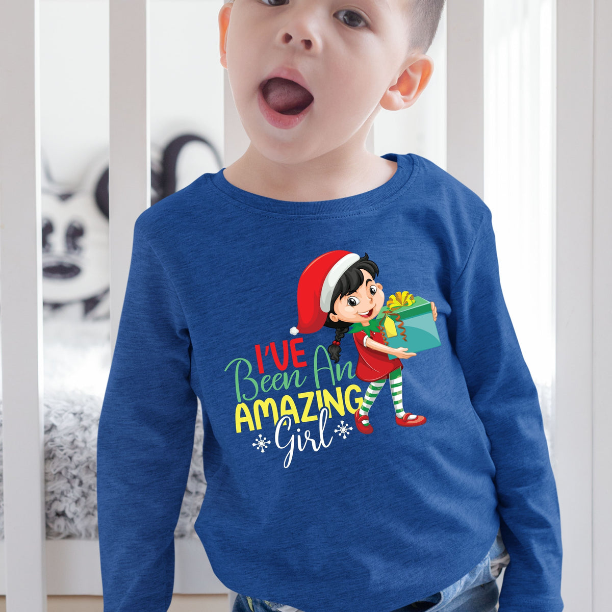 Ive Been an Amazing Girl, Christmas Long Sleeves, Christmas Crewneck For Toddler, Christmas Present, Christmas Sweatshirt, Christmas Sweater