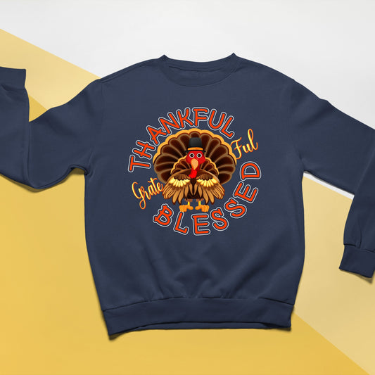 Thankful Grateful Blessed, Thanksgiving Sweatshirt, Thanksgiving Sweater for kids, Thanksgiving Gift Ideas, Cute Thanksgiving