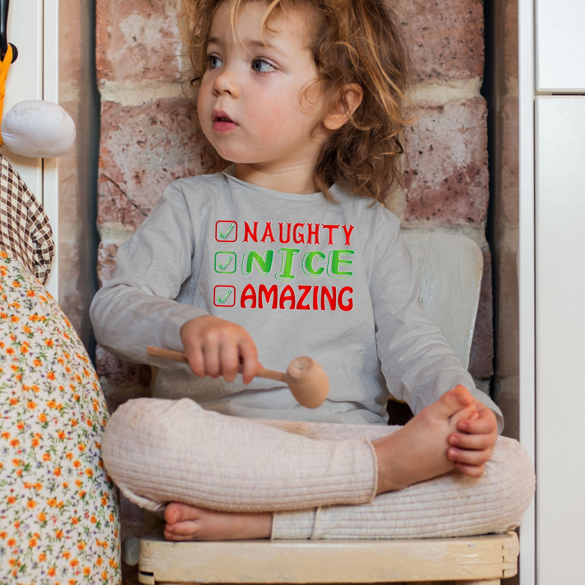 Naughty Nice Amazing, Christmas Crewneck For Toddler, Christmas Long Sleeves, Christmas Sweatshirt, Christmas Sweater, Christmas Present