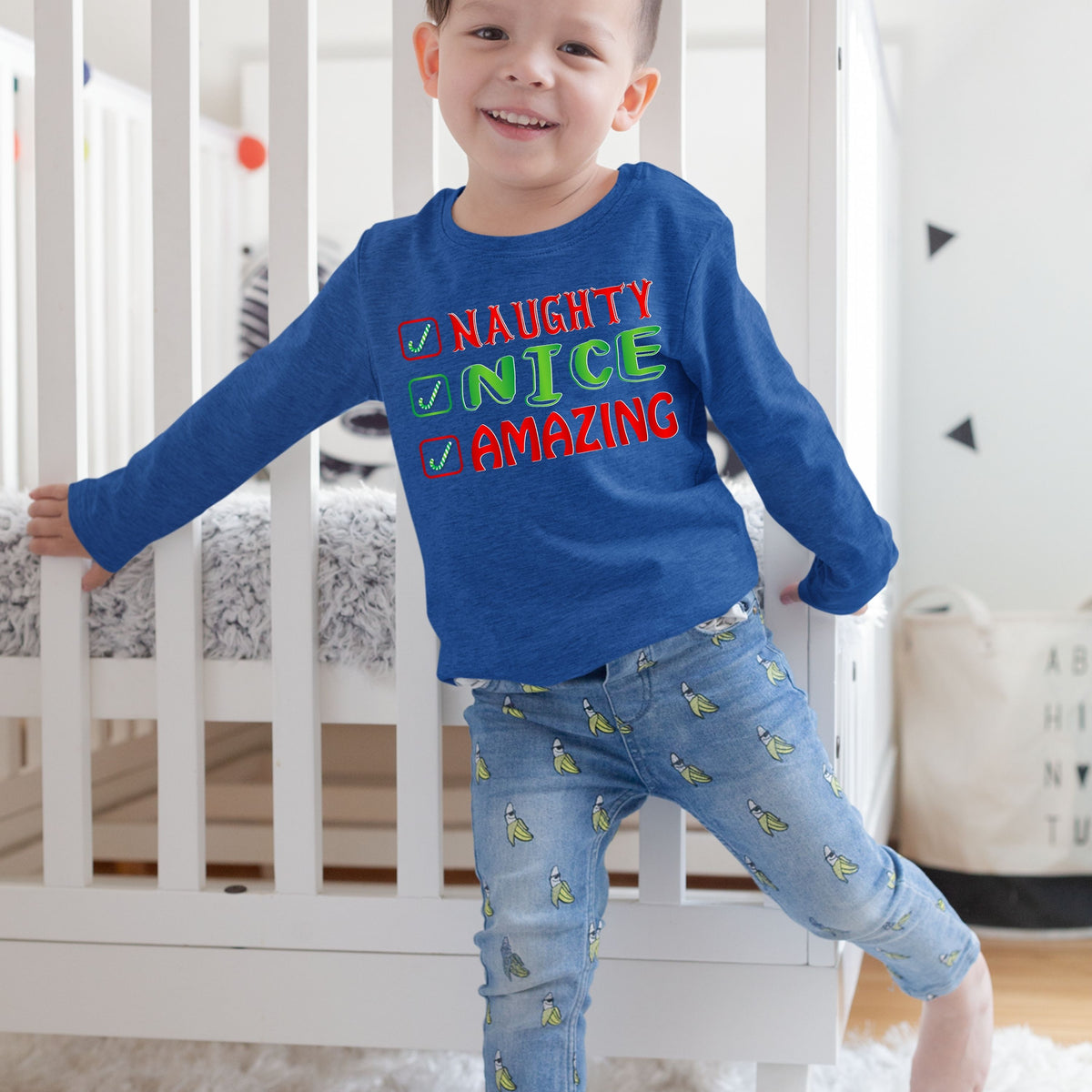 Naughty Nice Amazing, Christmas Crewneck For Toddler, Christmas Long Sleeves, Christmas Sweatshirt, Christmas Sweater, Christmas Present