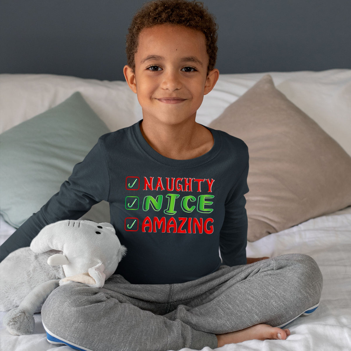 Naughty Nice Amazing, Christmas Crewneck For Toddler, Christmas Long Sleeves, Christmas Sweatshirt, Christmas Sweater, Christmas Present