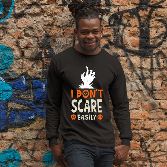 Halloween I Don't Scare Easily Sweatshirt, Halloween Gift Sweatshirt, Halloween Sweater, Cute Halloween Sweatshirt, Halloween Design Shirt