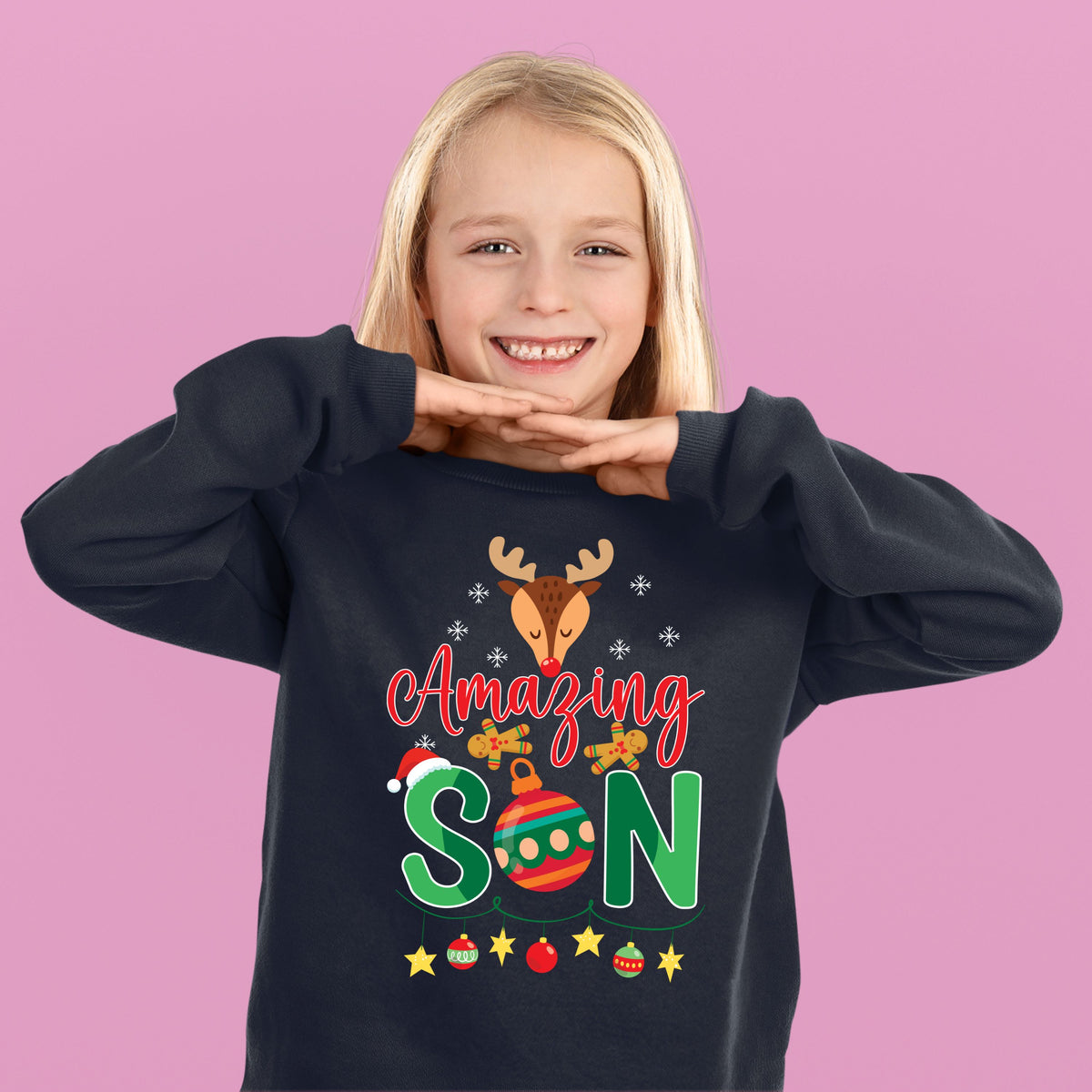 Amazing Son, Christmas Long Sleeves, Christmas Crewneck For Youth, Christmas Present, Christmas Sweatshirt, Christmas Sweater