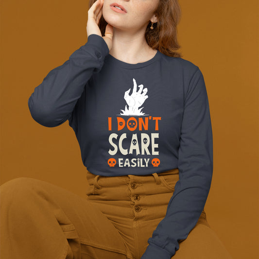 I Don't Scare Easily Sweatshirt, Halloween Gift Sweatshirt, Halloween Sweater, Cute Halloween Sweatshirt, Funny Halloween Sweatshirt