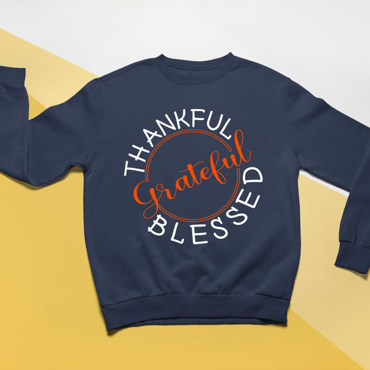 Thankful Grateful Blessed, Thanksgiving Sweatshirt, Thanksgiving Sweater for kids, Thanksgiving Gift Ideas, Cute Thanksgiving