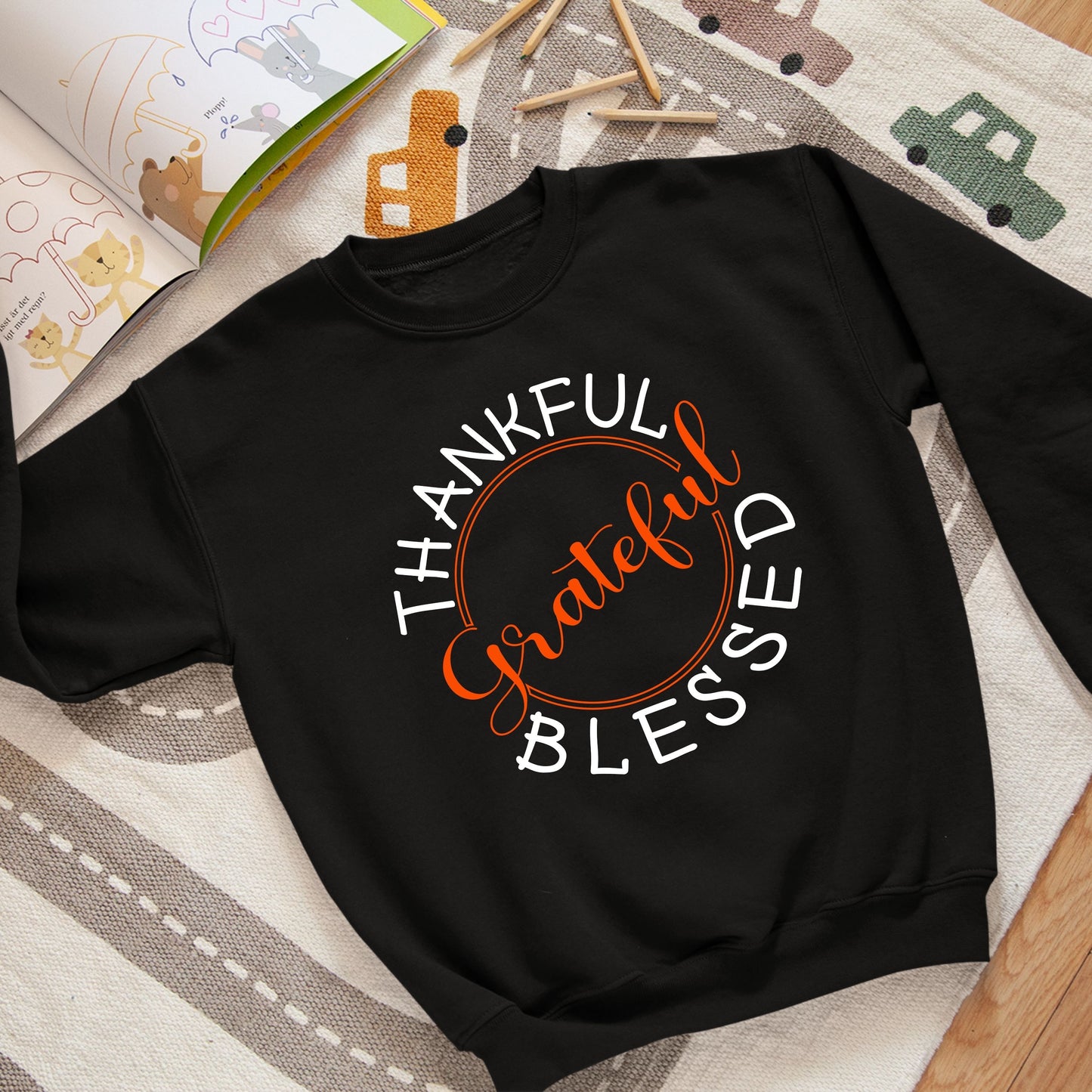 Thankful Grateful Blessed, Thanksgiving Sweatshirt, Thanksgiving Sweater for kids, Thanksgiving Gift Ideas, Cute Thanksgiving
