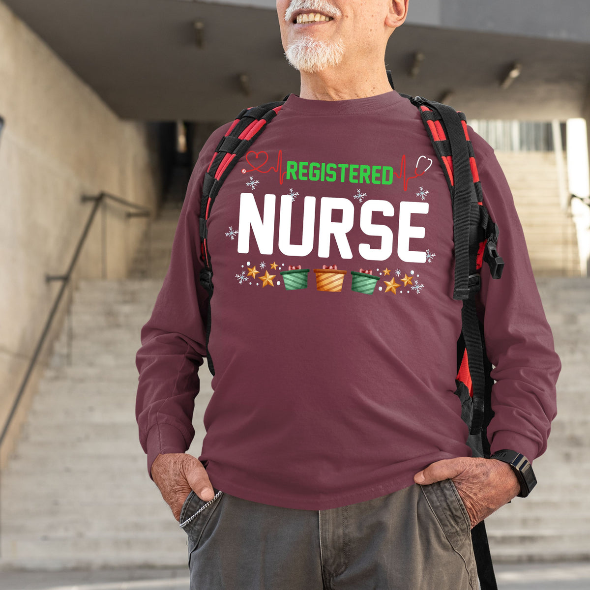 Registered Nurse, Men Long Sleeves, Christmas Shirts, Christmas Sweatshirts, Christmas, Christmas Clothing, Christmas Decor