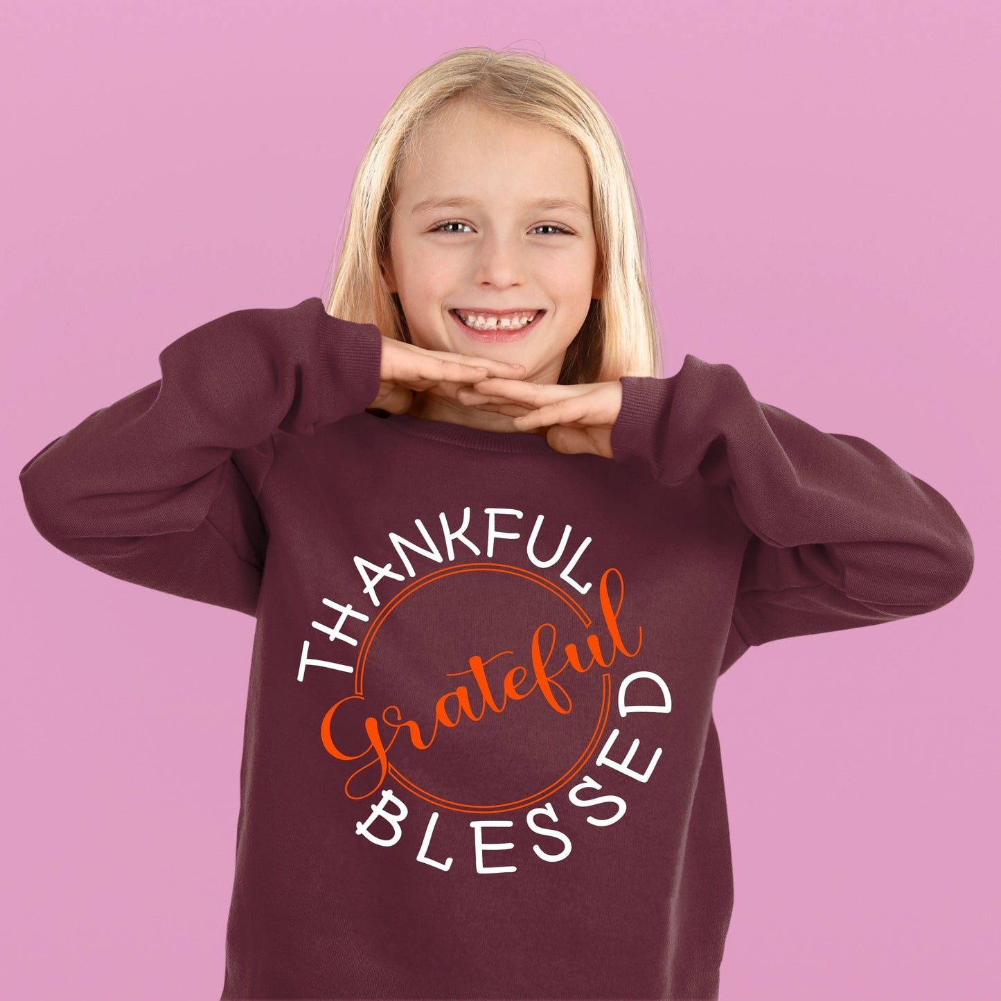 Thankful Grateful Blessed, Thanksgiving Sweatshirt, Thanksgiving Sweater for kids, Thanksgiving Gift Ideas, Cute Thanksgiving