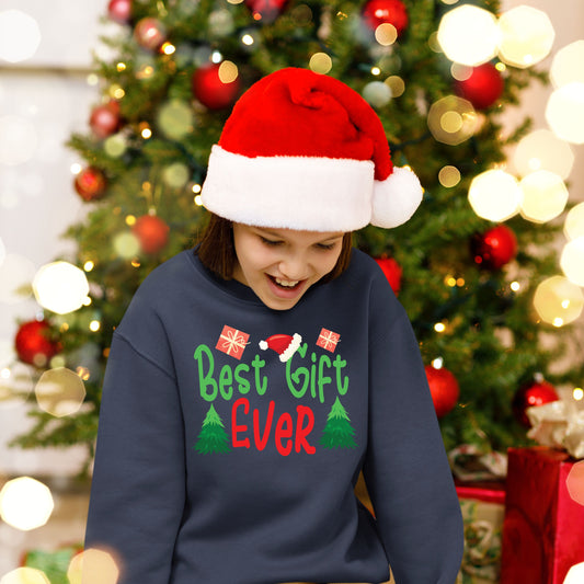 Best Gift Ever, Christmas Crewneck For Youth, Christmas Long Sleeves, Christmas Sweatshirt, Christmas Sweater, Christmas Present