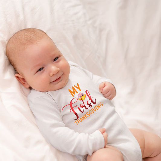 My First Thanks Giving, Thanksgiving Bodysuit, Thanksgiving Onesies for kids, Thanksgiving Gift Ideas, Cute Thanksgiving