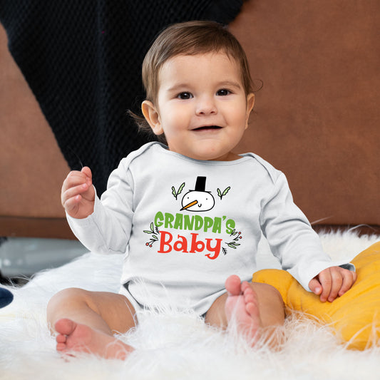Grandpa's Baby, Onesie Long Sleeves, Christmas, Christmas Decor, Christmas Shirts, Christmas Sweatshirts, Christmas Clothing