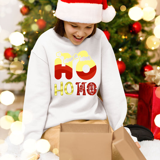 Ho Ho Ho, Christmas Crewneck For Youth, Christmas Long Sleeves, Christmas Sweatshirt, Christmas Sweater, Christmas Present
