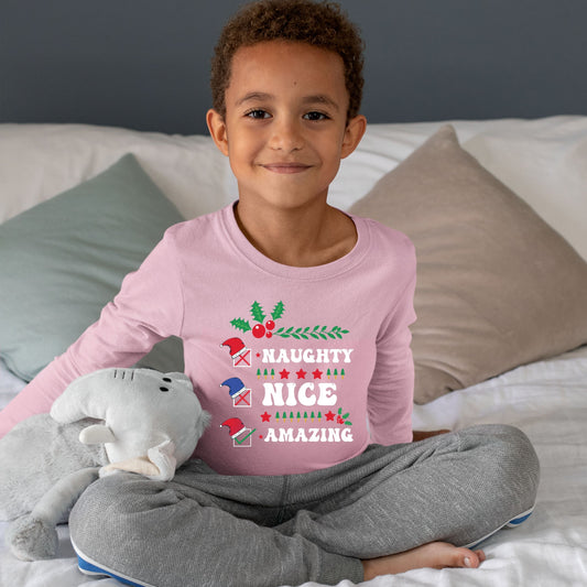 Naughty Nice Amazing, Toddler Long Sleeves, Christmas Clothing, Christmas Sweatshirts, Christmas Shirts, Christmas Decor, Christmas