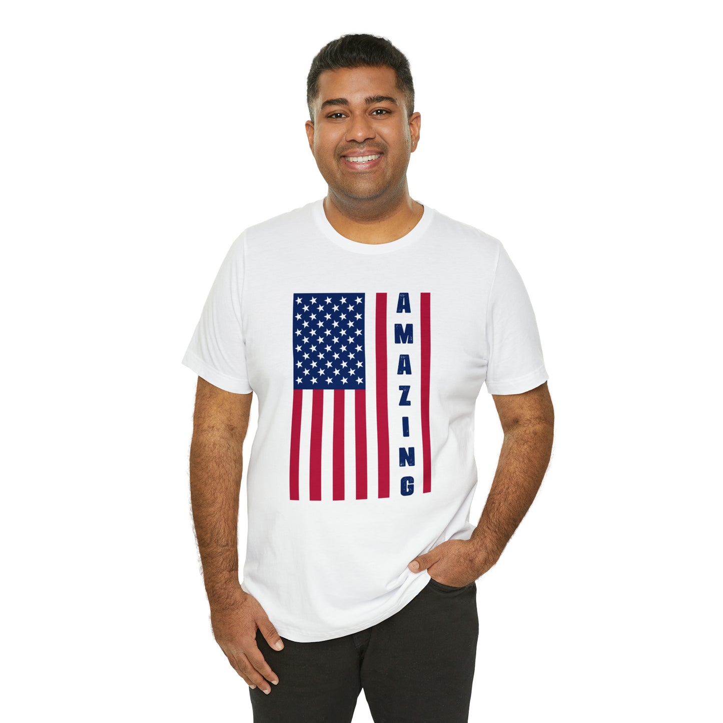 Amazing US Flag Unisex Jersey Short Sleeve Tee