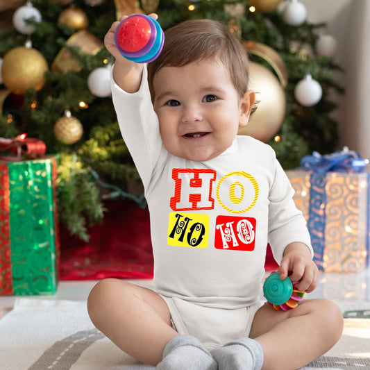 Ho Ho Ho, Christmas Long Sleeves, Christmas Bodysuits For Kids, Christmas Present, Christmas Bodysuits, Christmas Onesies