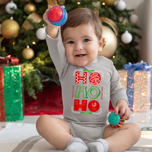 Ho Ho Ho, Christmas Bodysuits, Christmas Long Sleeves, Christmas Onesies, Christmas Bodysuits For Kids, Christmas Present