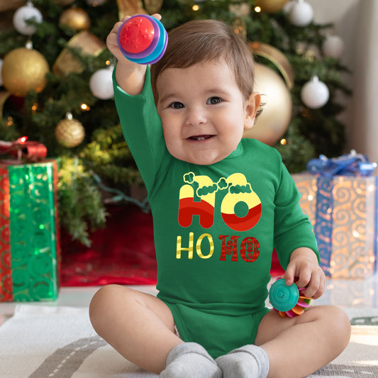 Ho Ho Ho, Christmas Bodysuits For Kids, Christmas Long Sleeves, Christmas Bodysuits, Christmas Onesies, Christmas Present