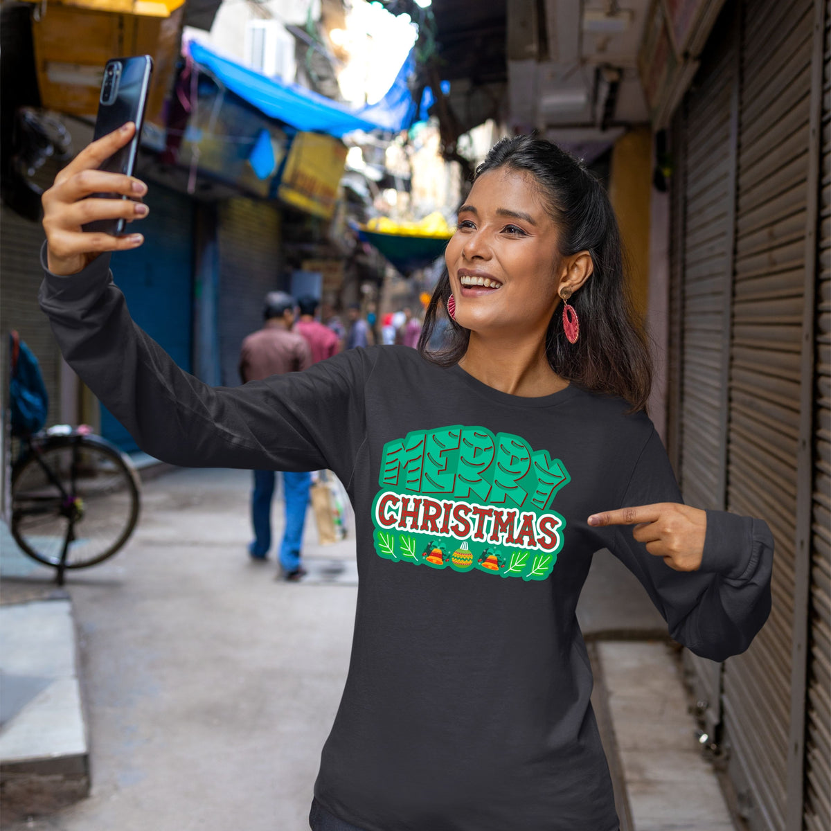 Merry Christmas, Christmas Long Sleeves, Christmas Crewneck For Women, Christmas Present, Christmas Sweater, Christmas Sweatshirt