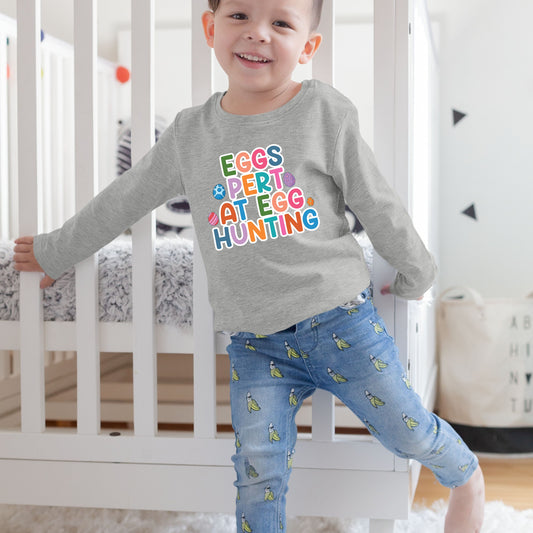 Eggspert At Egg Hunting - Toddler Long Sleeve Tee