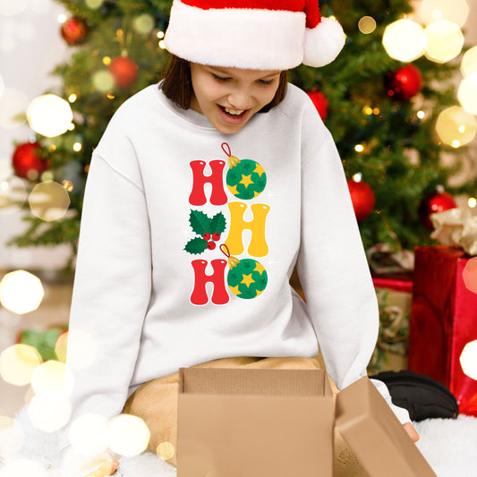 Ho Ho Ho, Christmas Sweatshirt, Christmas Long Sleeves, Christmas Sweater, Christmas Crewneck For Youth, Christmas Present