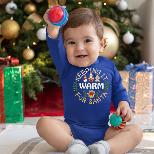 Keeping It Warm for Santa, Christmas Bodysuits, Christmas Bodysuits For Kids, Christmas Long Sleeves, Christmas Present, Christmas Onesies