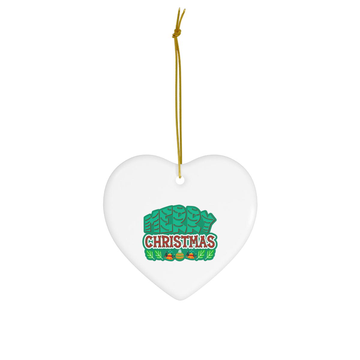 Merry Christmas - Christmas Ceramic Ornament, 4 Shapes