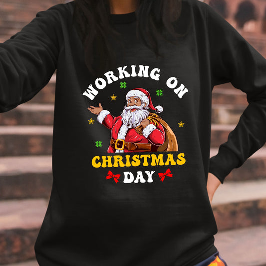 Working on Chirstmas, Youth Long Sleeve, Christmas Clothing, Christmas Sweatshirts, Christmas Shirts, Christmas Decor, Christmas
