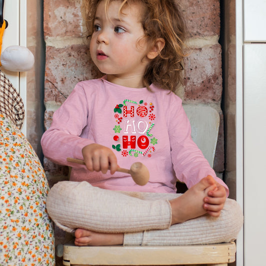 Ho Ho Ho, Christmas Long Sleeves, Christmas Crewneck For Toddler, Christmas Sweatshirt, Christmas Present, Christmas Sweater