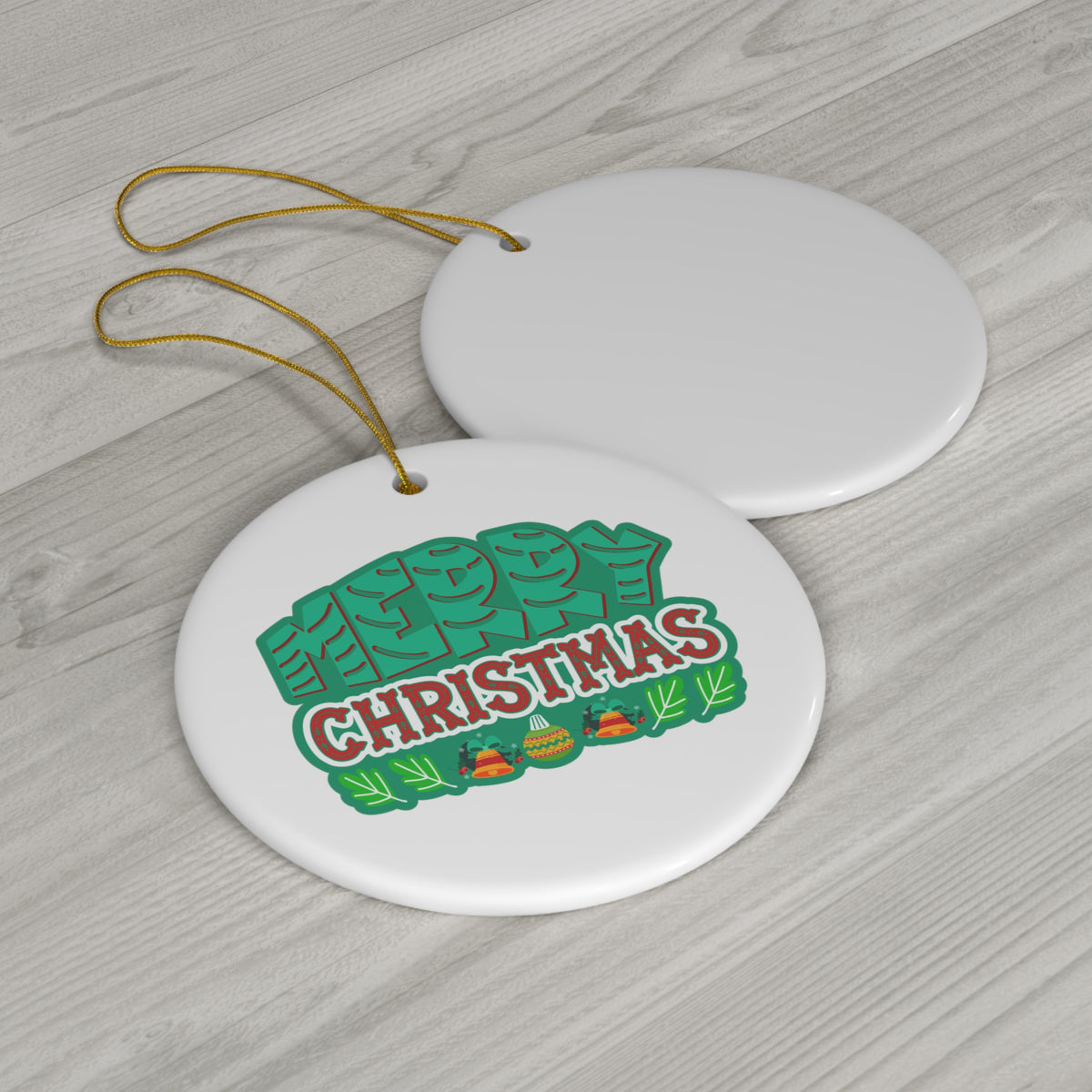 Merry Christmas - Christmas Ceramic Ornament, 4 Shapes