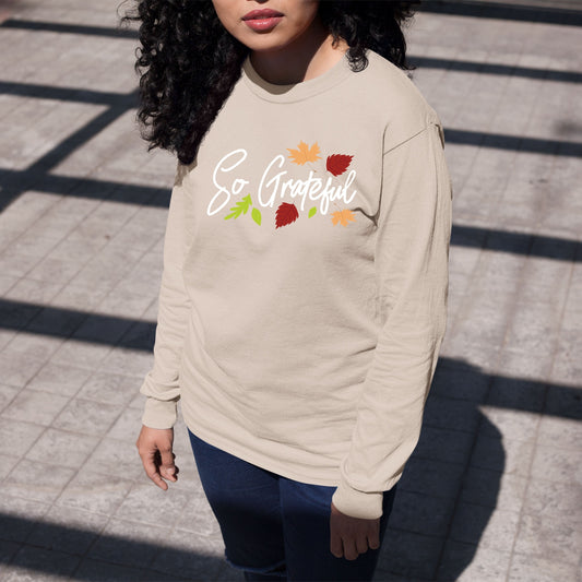 So Grateful, Thanksgiving Sweatshirt, Thanksgiving Sweater for Women, Thanksgiving Gift Ideas, Cute Thanksgiving