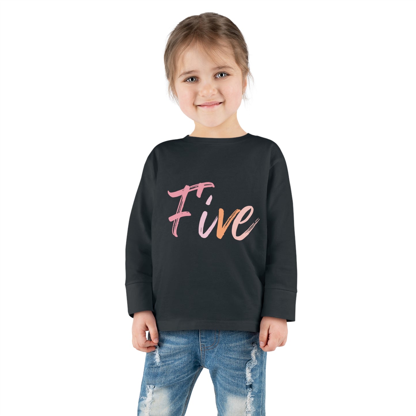Long Sleeve Age Tee Shirt For 5 Year Old Unisex Kids