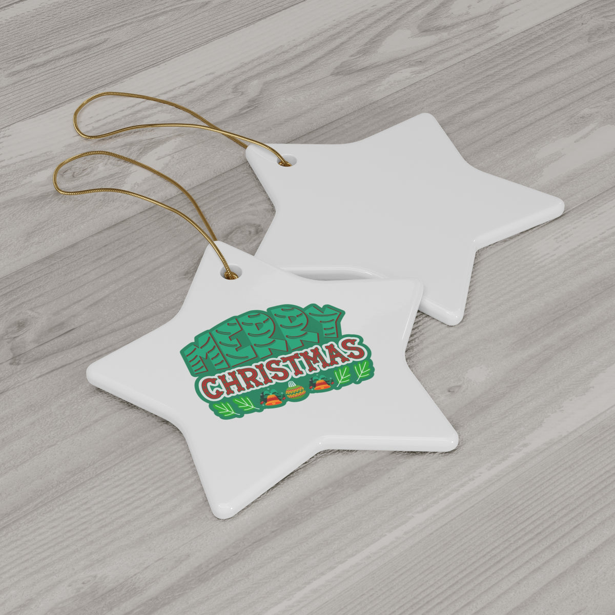 Merry Christmas - Christmas Ceramic Ornament, 4 Shapes