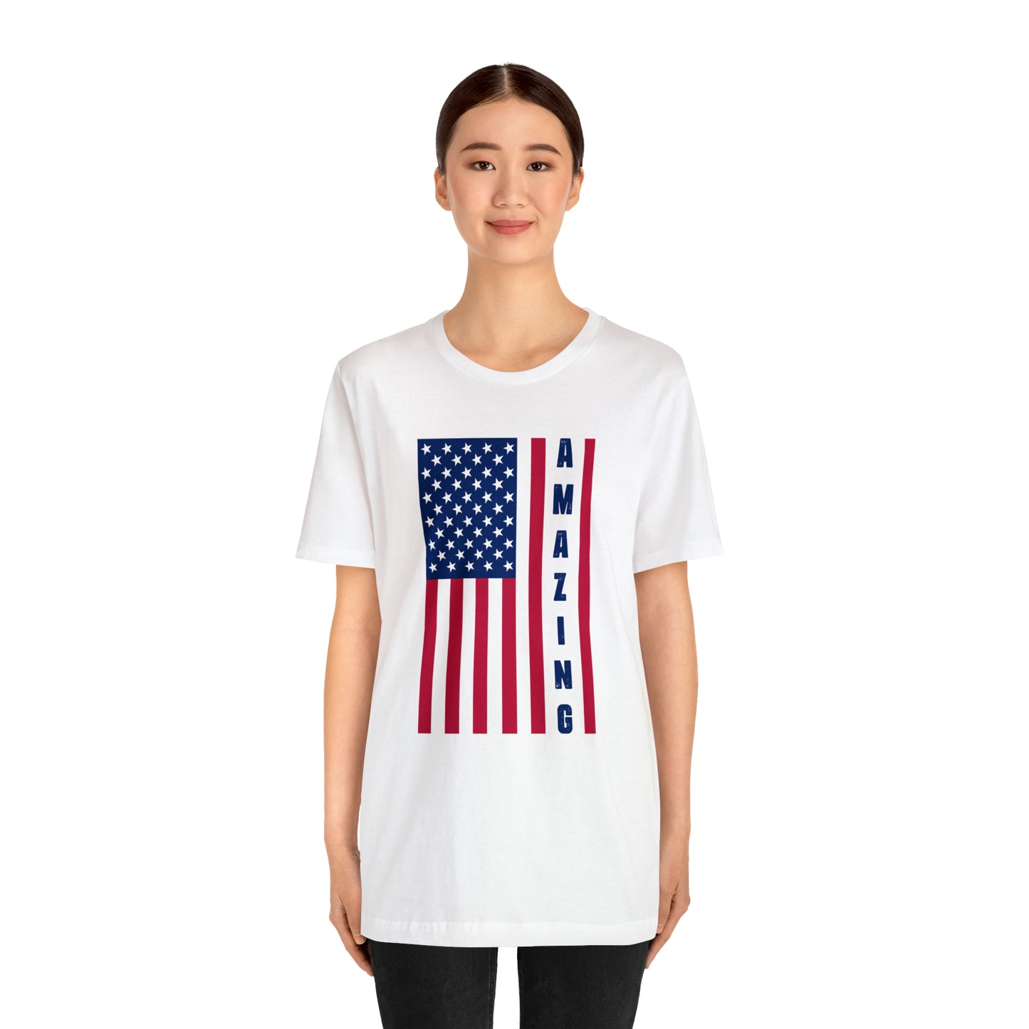Amazing US Flag Unisex Jersey Short Sleeve Tee