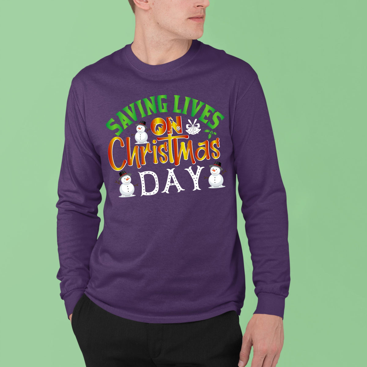 Saving Lives on Christmas Day, Nurse Gift for Him, Christmas Shirt, 2022 Christmas, Christmas Sweatshirt,  Shirt,  School TShirt, Doctor