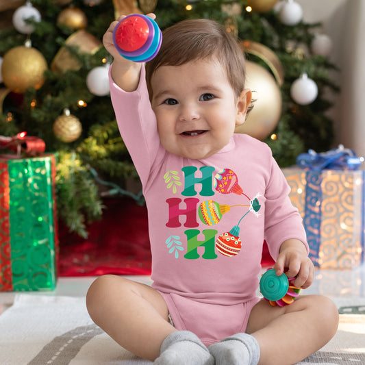 Ho Ho Ho, Christmas Bodysuits For Kids, Christmas Long Sleeves, Christmas Onesies, Christmas Bodysuits, Christmas Present