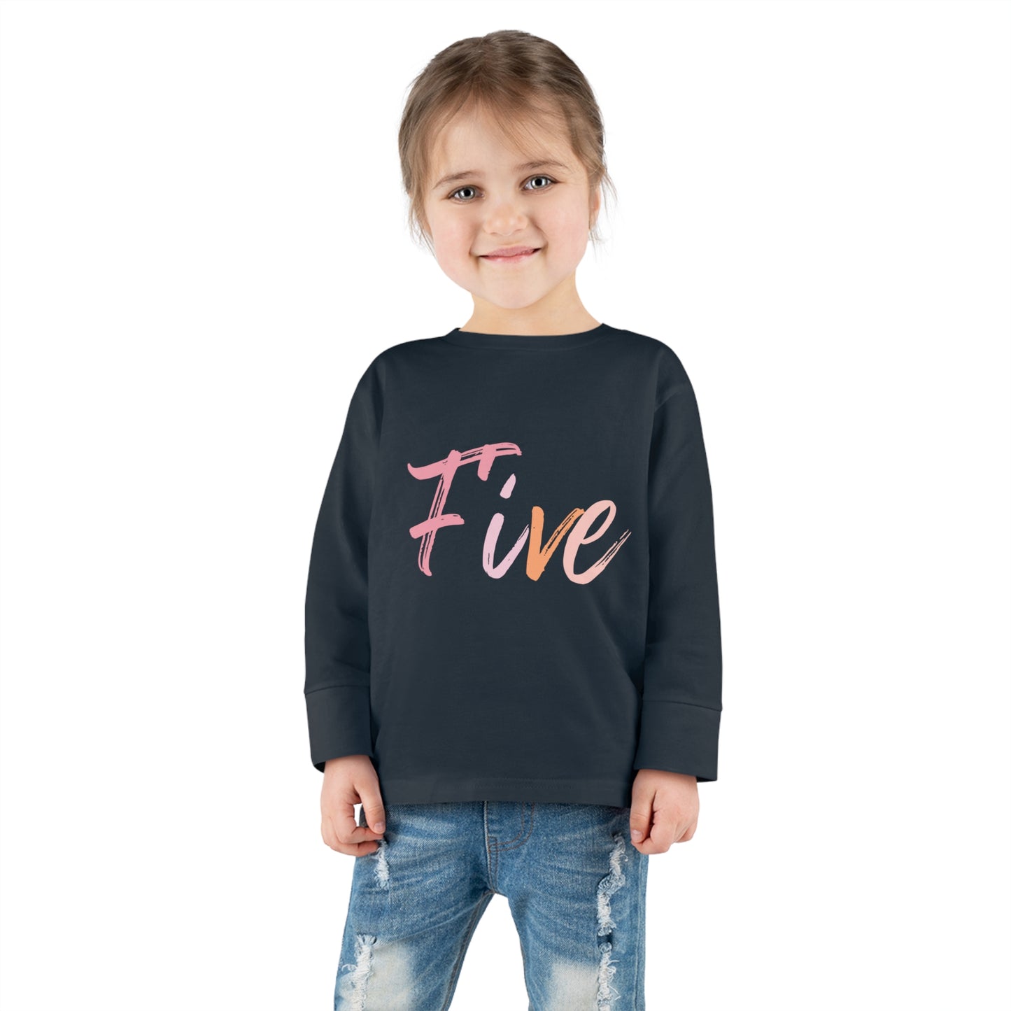 Long Sleeve Age Tee Shirt For 5 Year Old Unisex Kids