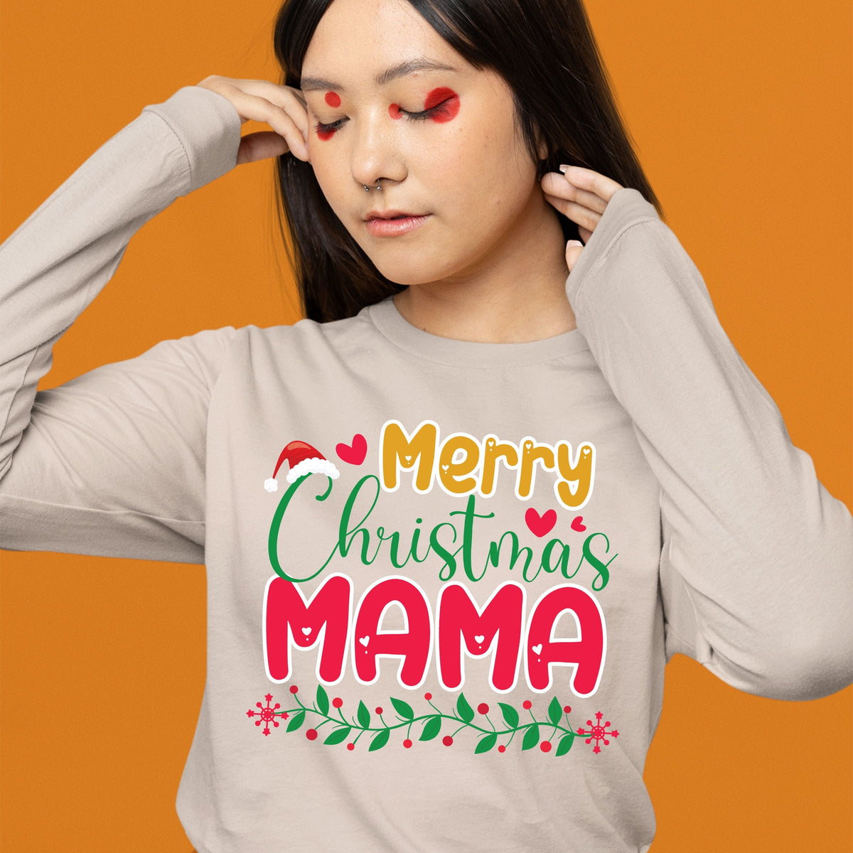 Merry Christmas Mama, Christmas Sweatshirt, Christmas Long Sleeves, Christmas Crewneck For Women, Christmas Sweater, Christmas Present