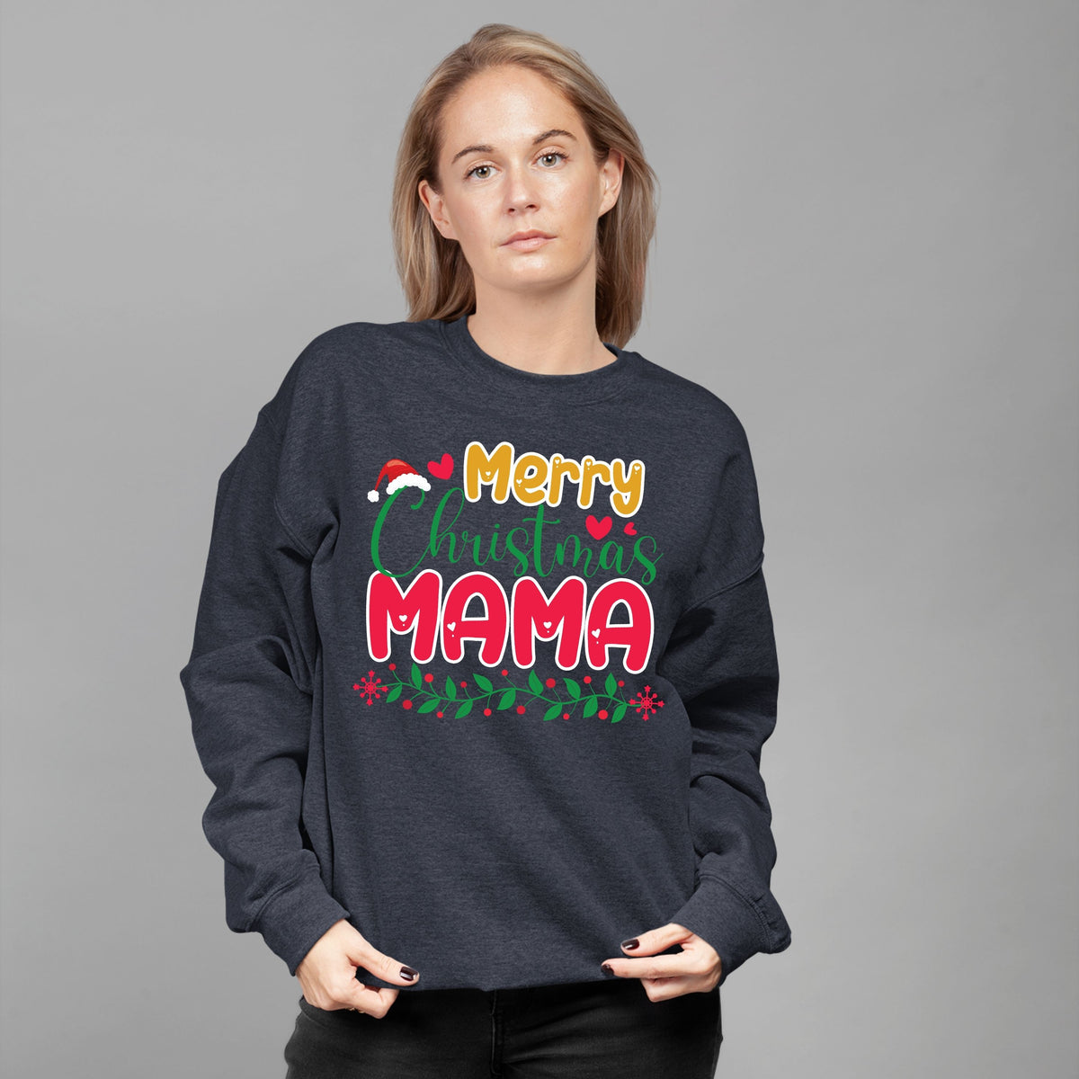 Merry Christmas Mama, Christmas Sweatshirt, Christmas Long Sleeves, Christmas Crewneck For Women, Christmas Sweater, Christmas Present