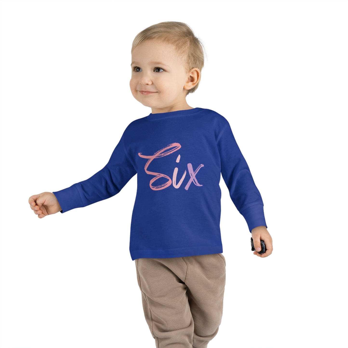 Long Sleeve Age Tee Shirt For 6 Year Old Unisex Kids
