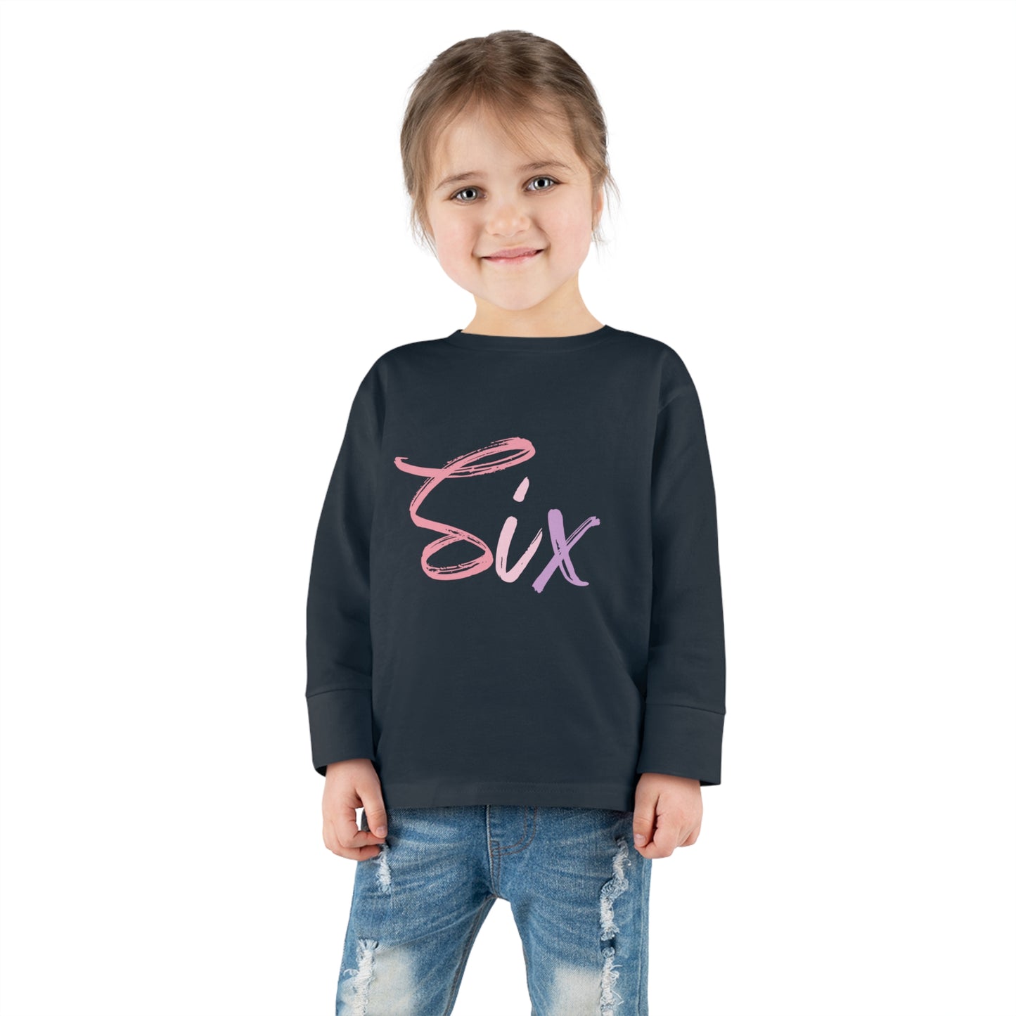 Long Sleeve Age Tee Shirt For 6 Year Old Unisex Kids