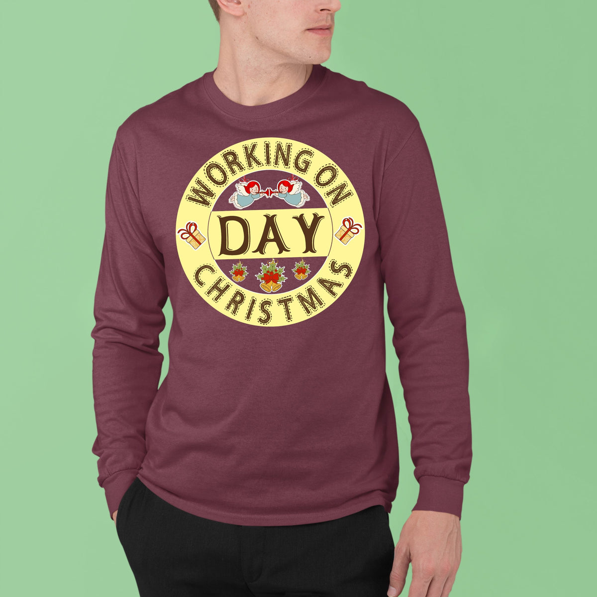Working on Chirstmas day , Nursing Shirt, Doctor Gift for Him, Christmas Shirt,  School TShirt, 2022 Christmas, Christmas Sweatshirt, Doctor