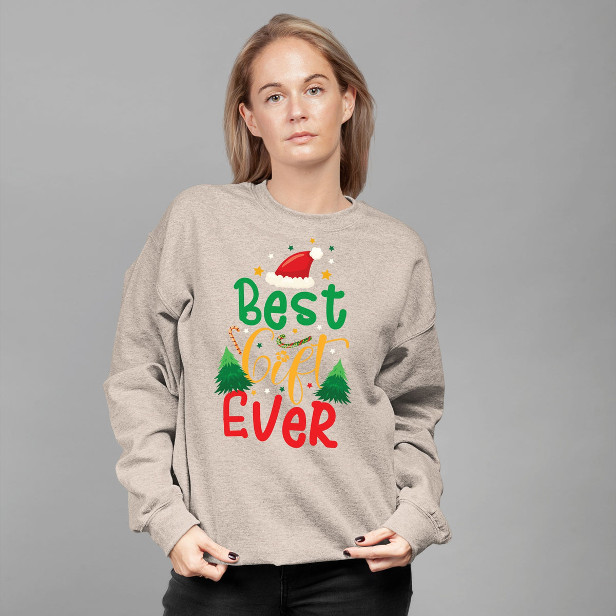 Best Gift Ever, Christmas Long Sleeves, Christmas Sweater, Christmas Sweatshirt, Christmas Crewneck For Women, Christmas Present