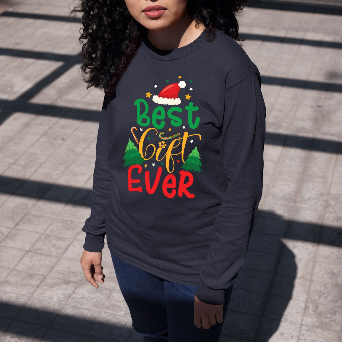 Best Gift Ever, Christmas Long Sleeves, Christmas Sweater, Christmas Sweatshirt, Christmas Crewneck For Women, Christmas Present
