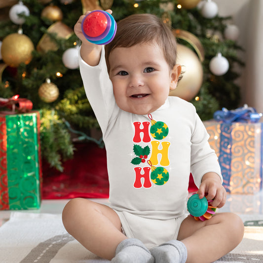 Ho Ho Ho, Christmas Bodysuits, Christmas Long Sleeves, Christmas Onesies, Christmas Bodysuits For Kids, Christmas Present