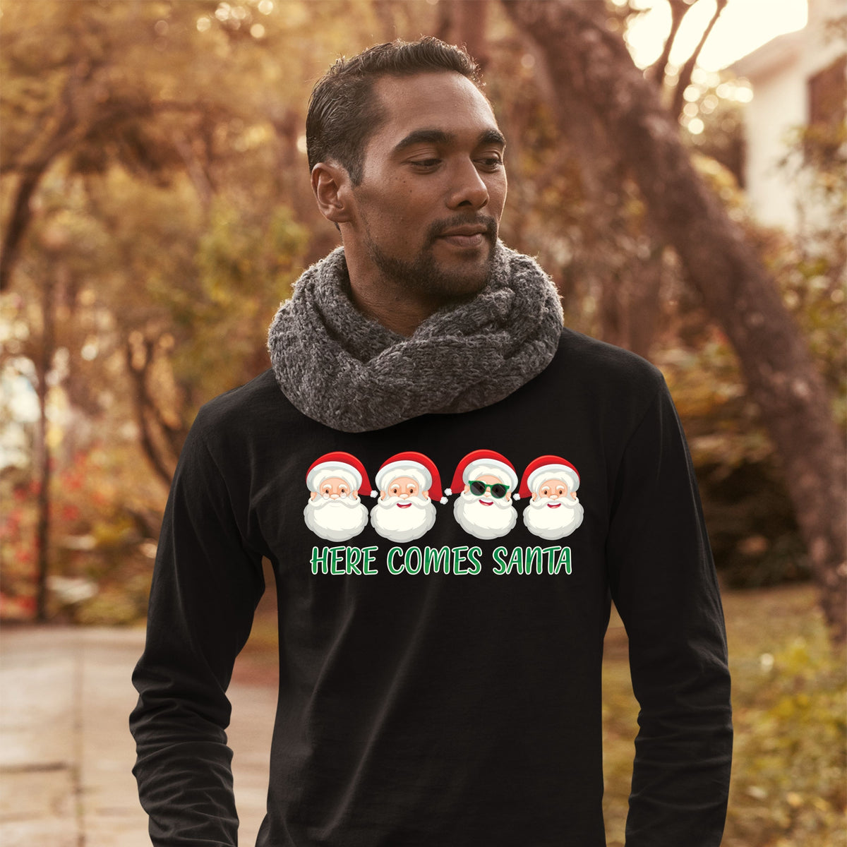 Here Comes Santa, Christmas Crewneck For Men, Christmas Long Sleeves, Christmas Sweatshirt, Christmas Sweater, Christmas Present