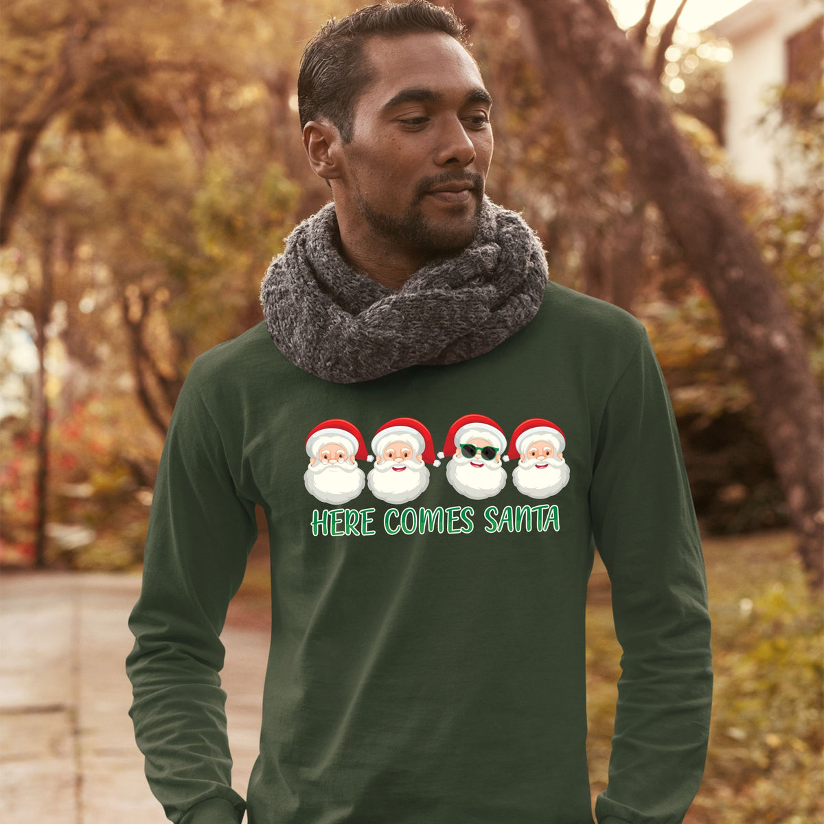 Here Comes Santa, Christmas Crewneck For Men, Christmas Long Sleeves, Christmas Sweatshirt, Christmas Sweater, Christmas Present