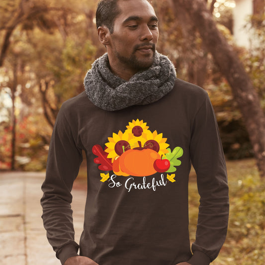 So Grateful, Thanksgiving Sweatshirt, Thanksgiving Sweater for Men, Thanksgiving Gift Ideas, Cute Thanksgiving