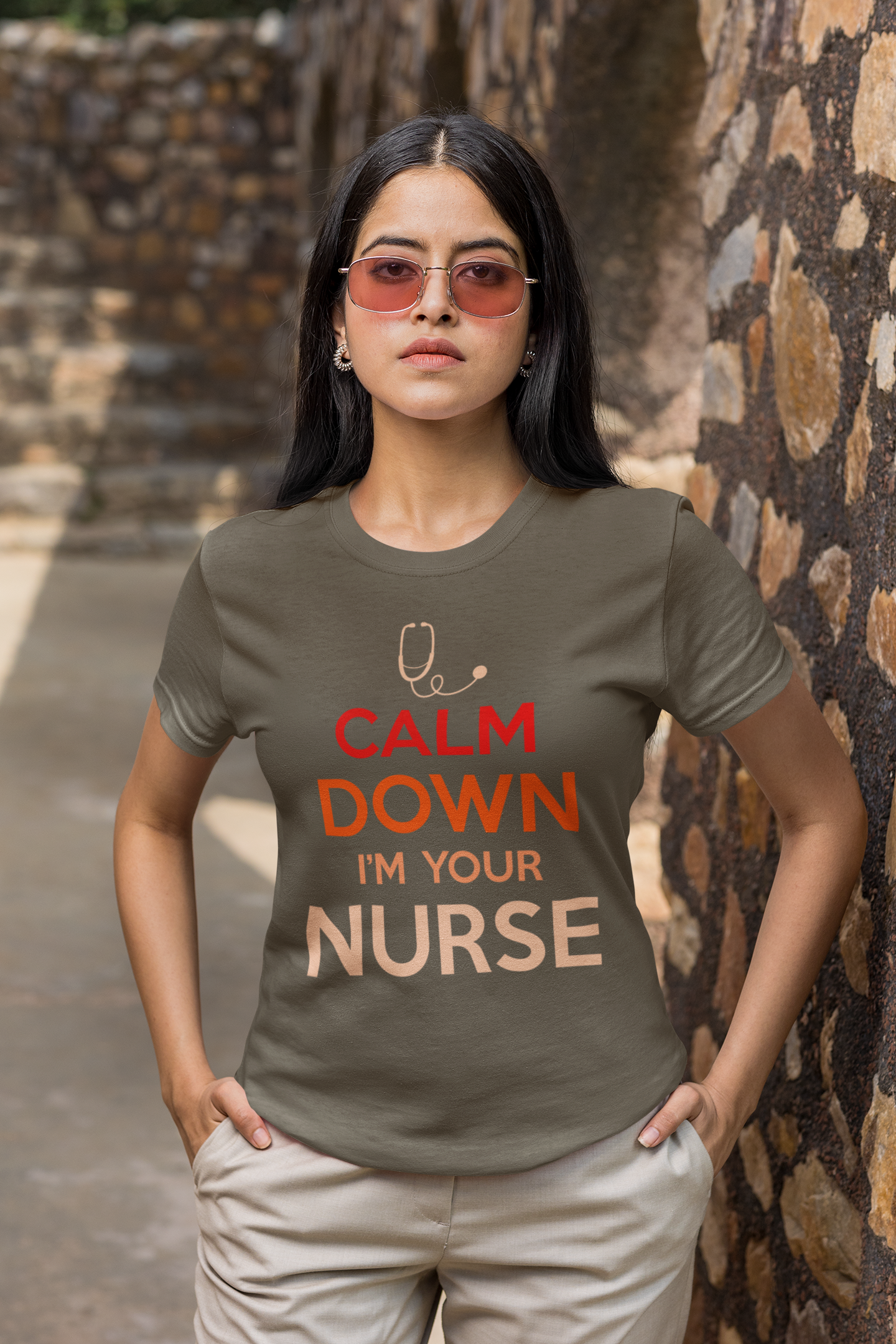Calm Down I'm Your Nurse, Nursing Retirement Gifts, Nursing School, Nurse Shirt, Nurse Life, Medical Office Gift, Stethoscope Charm